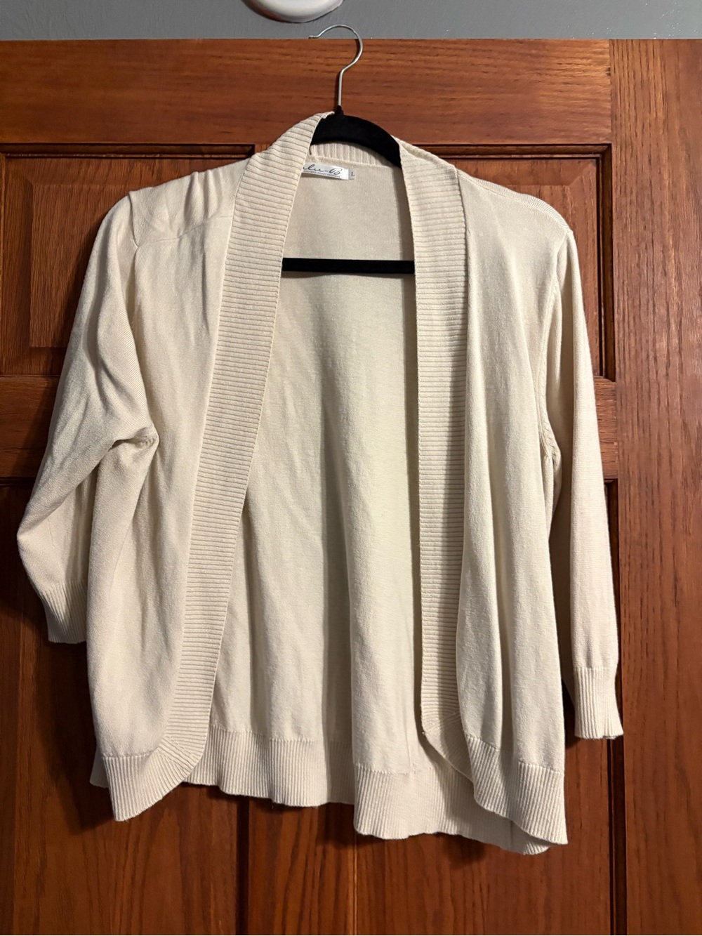 Lulu-B Light Cream Open-Front Cardigan